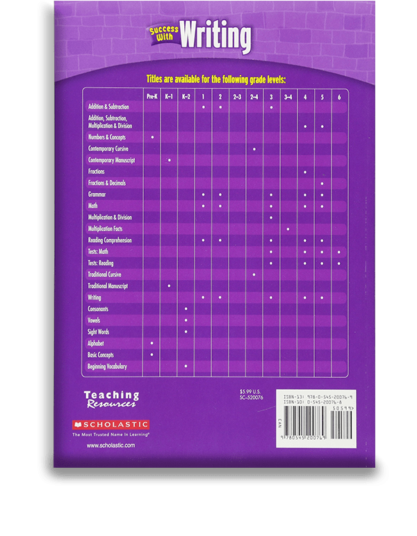 Scholastic Success with Writing Grade Learning Questa Bookstore